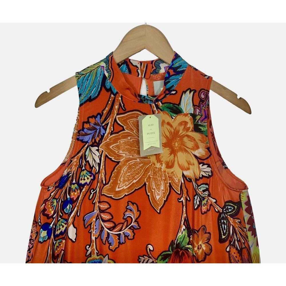 Anthropologie Maeve Larkhill 100% Silk Trapeze Dress Womens Size Small NWT $145 - Picture 6 of 15